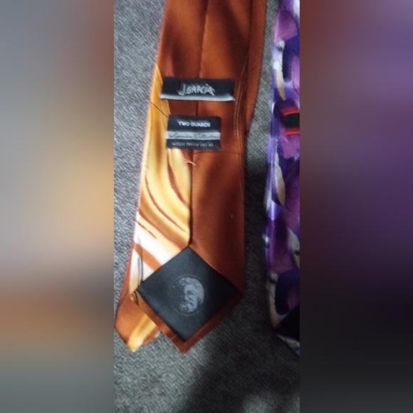 J. Garcia silk tie bundle.  1 orange, 1 green, 1 purple Preppy - Picture 7 of 7
